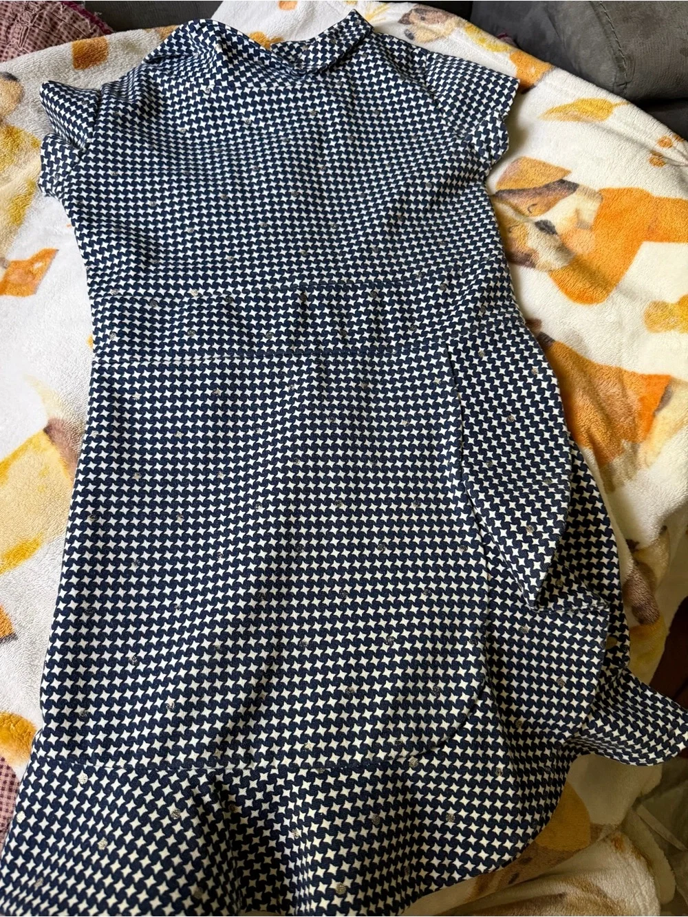 Tommy Hilfiger Navy & White Houndstooth girl dress